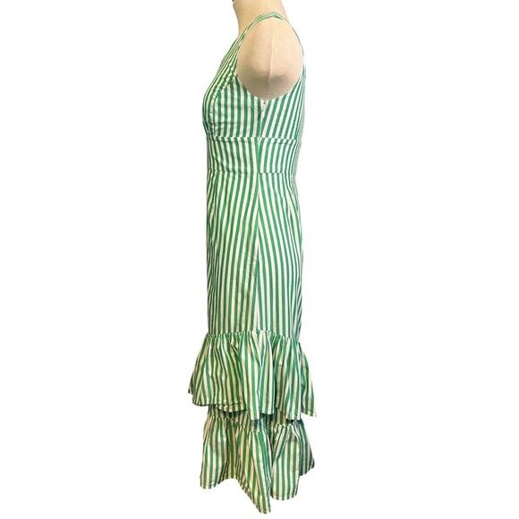Anthropologie x Tracy Reese Assateague Striped Dress Size 0 Green Preppy Coastal - Picture 3 of 14